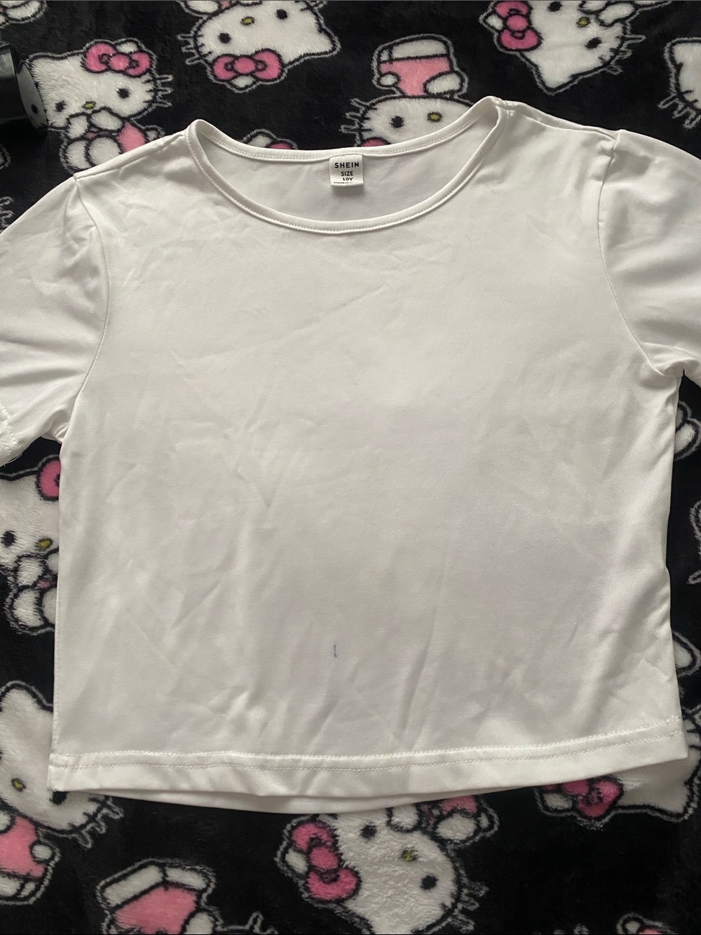 SHEIN White Short Sleeve Crewneck Tee for Kids
